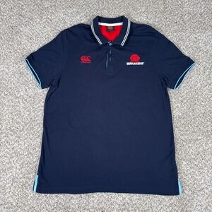 Canterbury Waratahs Polo Shirt Mens XL Navy Blue Short Sleeve Rugby Sportswear